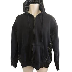 Foot Action Y2K Black Full Zip Hoodie. Size Large